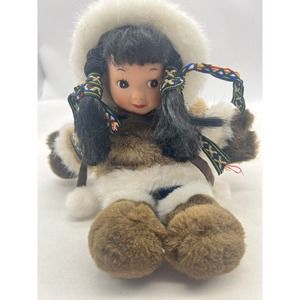 Alaskan Friends Arctic Circle Eskimo Girls‎ **Two Dolls** with Fur Coat